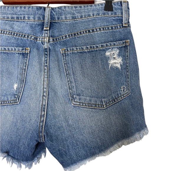 FIDELITY DENIM Madison HIGH waisted Rip & Repair Distressed Jean Shorts - Picture 6 of 11